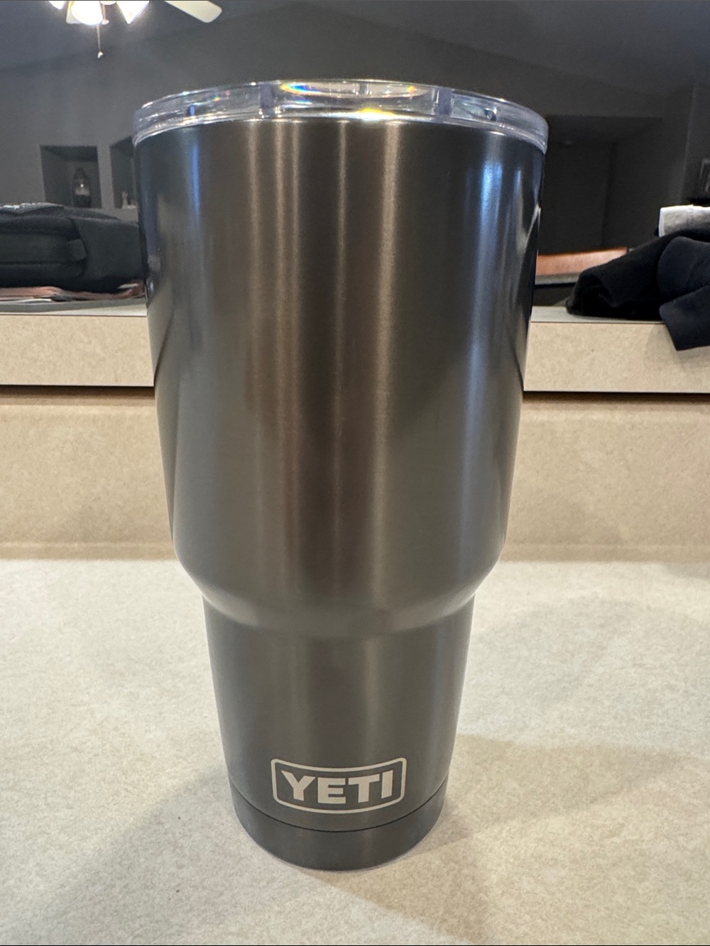 Yeti Matte Charcoal Travel Tumbler with Clear Lid
